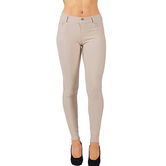 Camel color long jeggings - Picture 2 of 4